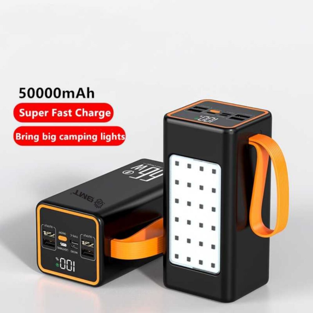 BMT T-207 Original Powerbank 50000mah Large Capacity Power Bank Outdoor LED Light PD 66W Lithium High Capacity Powerbank