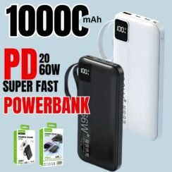 BM-15 Powerbank 10000mAh super fast charging power bank 66w USB type-c Digital Display Portable Powerbank