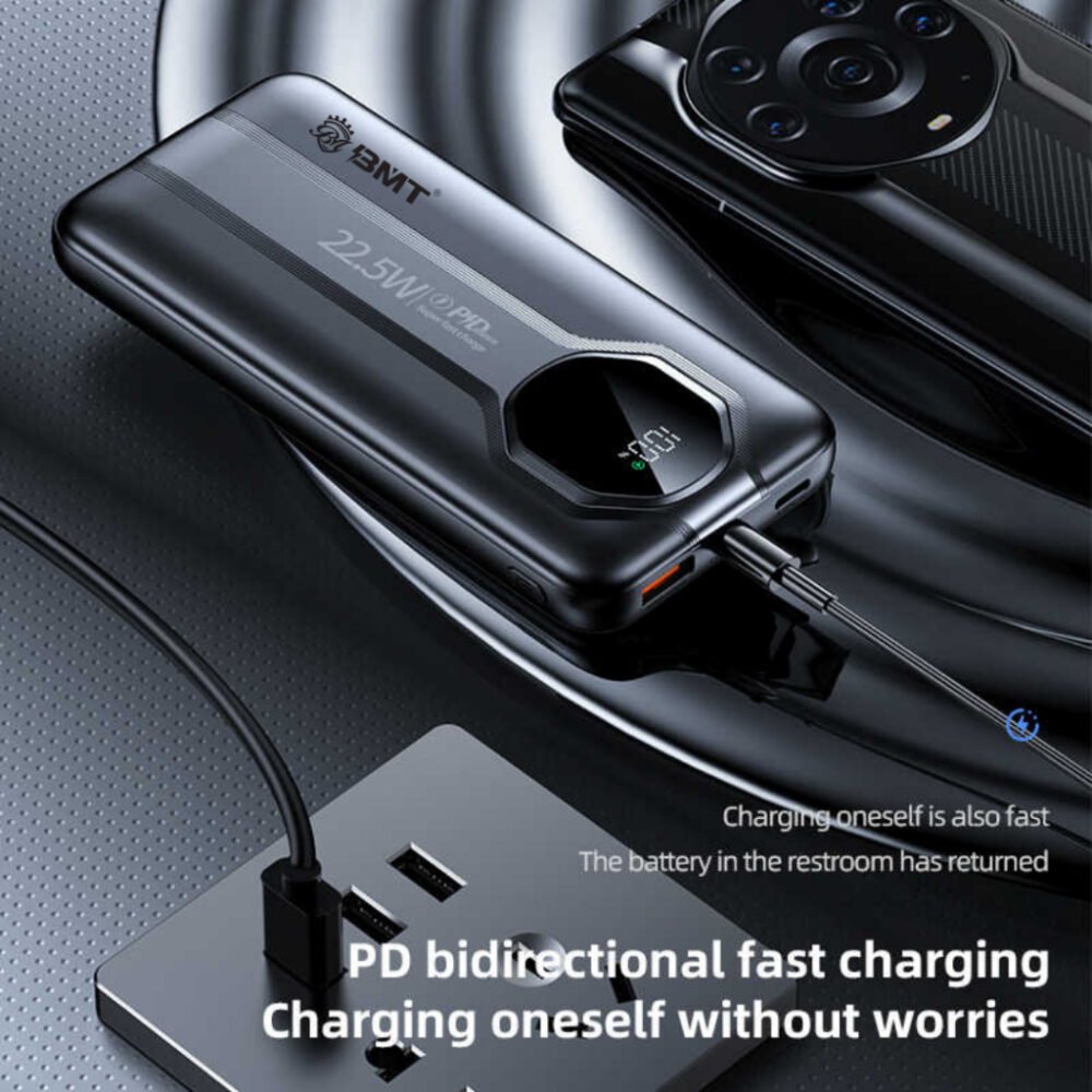 BMT T-85 Powerbank 30000mAh 66W PD Fast Charger Powerbanks Full Capacity 4 USB Ports Fast Charging Power bank - Image 4