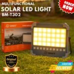 BM-T302 Solar LED Light IP66 Waterproof Rechargeable 4 Modes Outdoor Emergency Work Light Camping Lantern Lampu Sulu